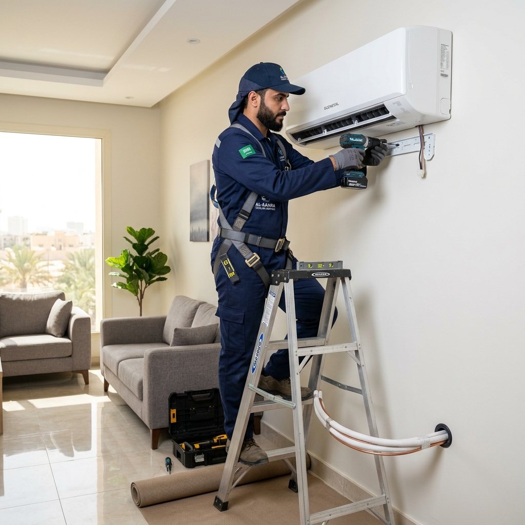 عملية تركيب مكيف سبليت بطريقة خاطئة تسبب مشاكل